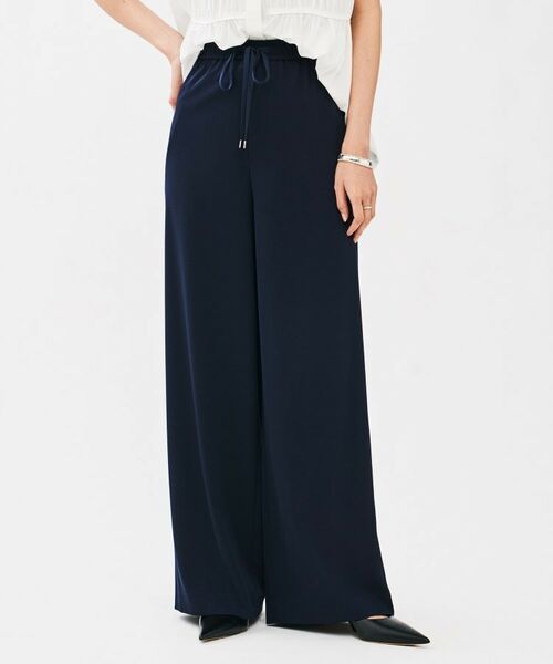 UNTITLED / アンタイトル パンツ | ダブルサテンワイドパンツ(ネイビー(094))