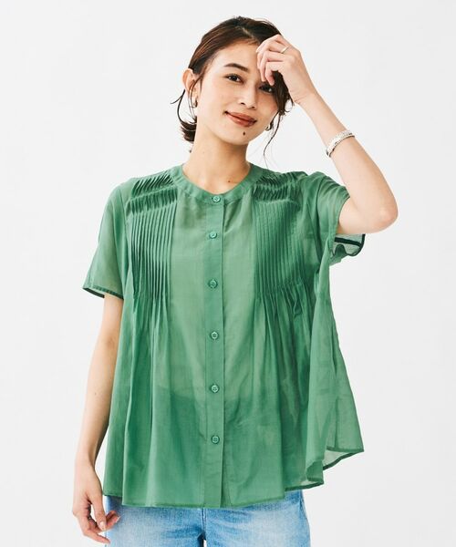 UNTITLED / アンタイトル シャツ・ブラウス | コットンシルクローンブラウス(グリーン(022))