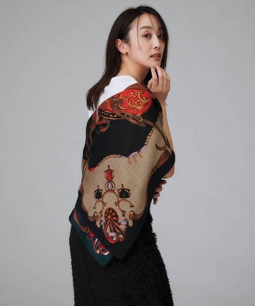 UNTITLED / アンタイトル マフラー・ショール・スヌード・ストール | 【リバーシブル】プリントストール | 詳細4