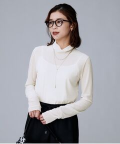 UNTITLED / アンタイトル カットソー | 【ハイネック/レイヤード/重ね着におすすめ】トリコットベロア シアーインナー