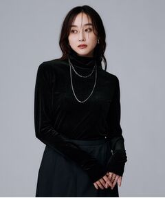 UNTITLED / アンタイトル カットソー | 【ハイネック/レイヤード/重ね着におすすめ】トリコットベロア シアーインナー