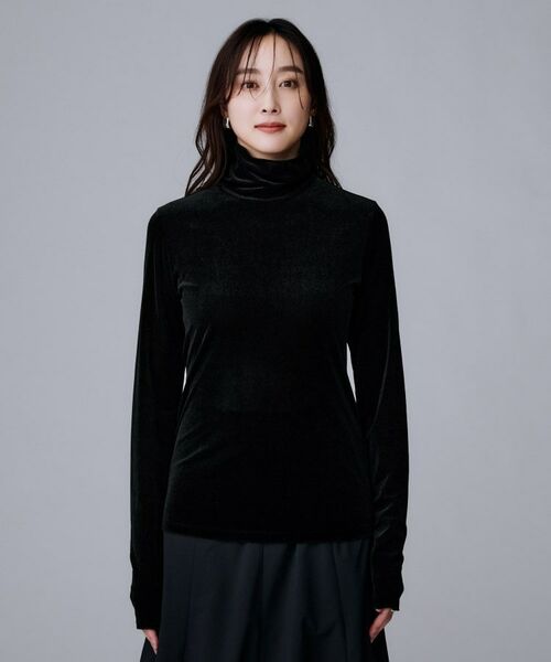 UNTITLED / アンタイトル カットソー | 【ハイネック/レイヤード/重ね着におすすめ】トリコットベロア シアーインナー | 詳細10