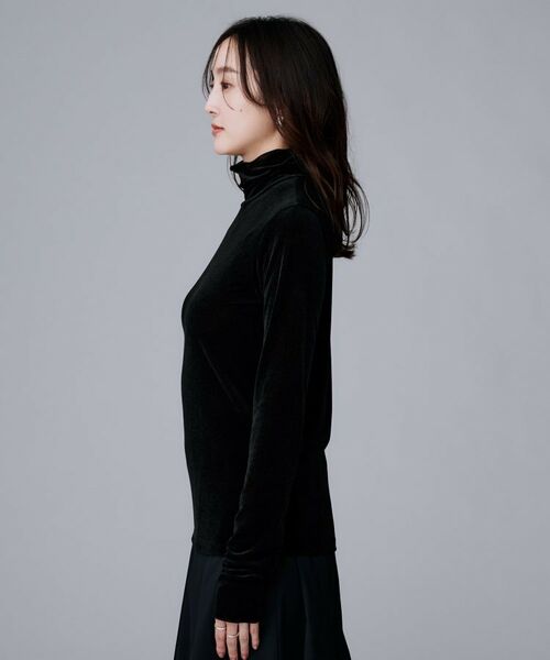 UNTITLED / アンタイトル カットソー | 【ハイネック/レイヤード/重ね着におすすめ】トリコットベロア シアーインナー | 詳細11