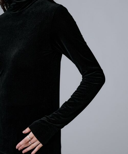 UNTITLED / アンタイトル カットソー | 【ハイネック/レイヤード/重ね着におすすめ】トリコットベロア シアーインナー | 詳細14