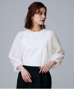 UNTITLED / アンタイトル カットソー | 【丸首/Tシャツ風/短丈】シャギースリーブ ポンチカットソー