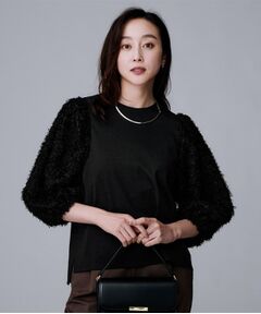 UNTITLED / アンタイトル カットソー | 【丸首/Tシャツ風/短丈】シャギースリーブ ポンチカットソー