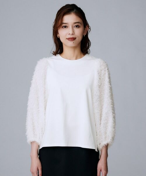 UNTITLED / アンタイトル カットソー | 【丸首/Tシャツ風/短丈】シャギースリーブ ポンチカットソー | 詳細10