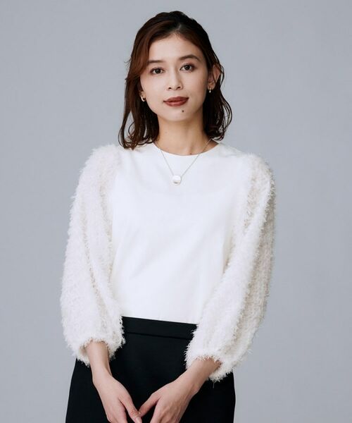 UNTITLED / アンタイトル カットソー | 【丸首/Tシャツ風/短丈】シャギースリーブ ポンチカットソー | 詳細2