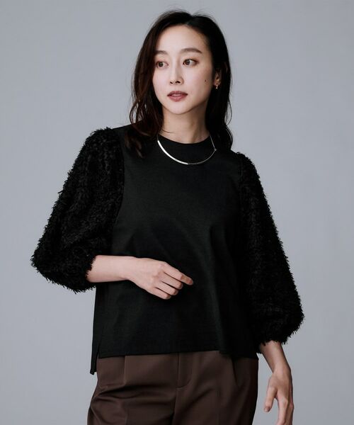 UNTITLED / アンタイトル カットソー | 【丸首/Tシャツ風/短丈】シャギースリーブ ポンチカットソー | 詳細6