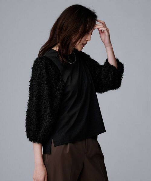 UNTITLED / アンタイトル カットソー | 【丸首/Tシャツ風/短丈】シャギースリーブ ポンチカットソー | 詳細7