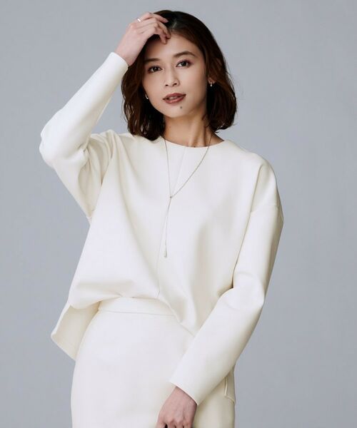 UNTITLED / アンタイトル カットソー | 【セットアップ可/スポーティートップス】ダンボールジャージ プルオーバー(アイボリー(004))