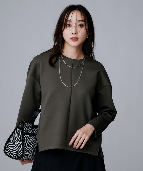 UNTITLED / アンタイトル カットソー | 【セットアップ可/スポーティートップス】ダンボールジャージ プルオーバー(チャコールグレー(014))