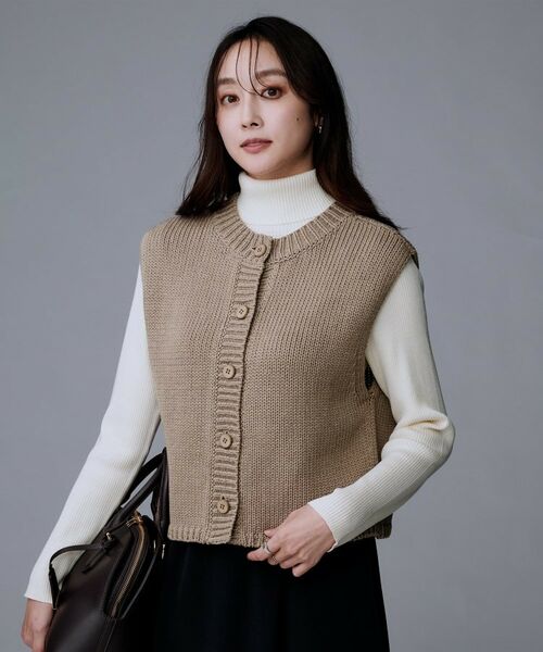UNTITLED / アンタイトル ニット・セーター | 【レイヤード/前ボタン】2WAYニットベスト（モカブラウン(042)）
