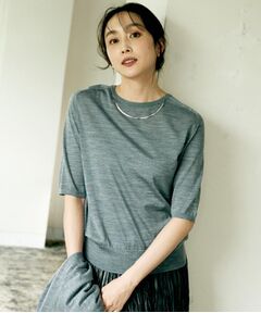 UNTITLED / アンタイトル ニット・セーター | 【アンサンブル可/六分袖/洗える】ウールシルクニット