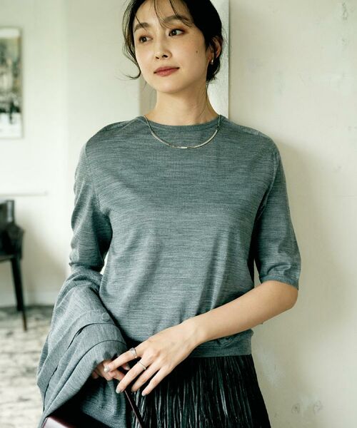 UNTITLED / アンタイトル ニット・セーター | 【アンサンブル可/六分袖/洗える】ウールシルクニット | 詳細2
