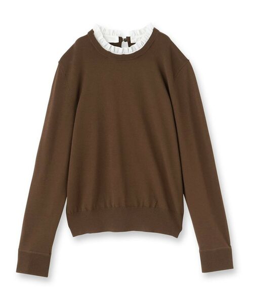 UNTITLED / アンタイトル ニット・セーター | 【フリル取り外し可/きれいめエレガント】フリルシャツレイヤード風ニット | 詳細1