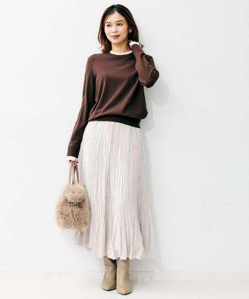 UNTITLED / アンタイトル ニット・セーター | 【フリル取り外し可/きれいめエレガント】フリルシャツレイヤード風ニット | 詳細15