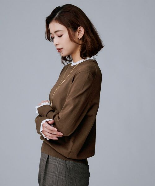 UNTITLED / アンタイトル ニット・セーター | 【フリル取り外し可/きれいめエレガント】フリルシャツレイヤード風ニット | 詳細16