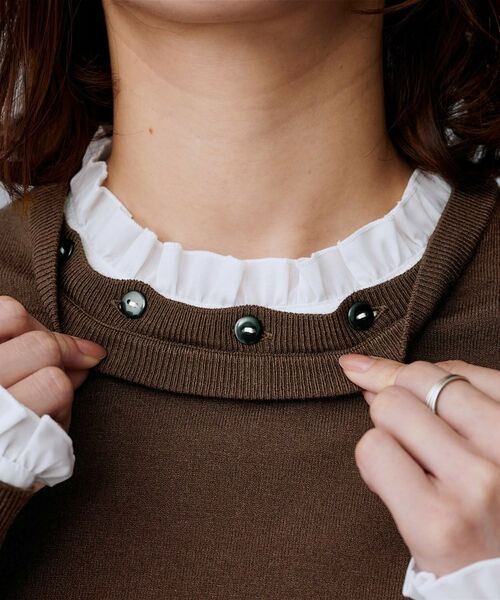 UNTITLED / アンタイトル ニット・セーター | 【フリル取り外し可/きれいめエレガント】フリルシャツレイヤード風ニット | 詳細27