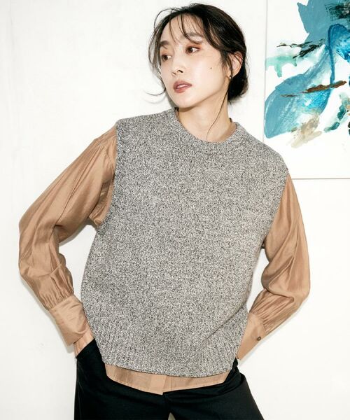 UNTITLED / アンタイトル ベスト | 【重ね着レイヤードに】杢調ニットベスト | 詳細10