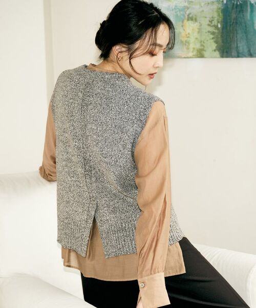 UNTITLED / アンタイトル ベスト | 【重ね着レイヤードに】杢調ニットベスト | 詳細11