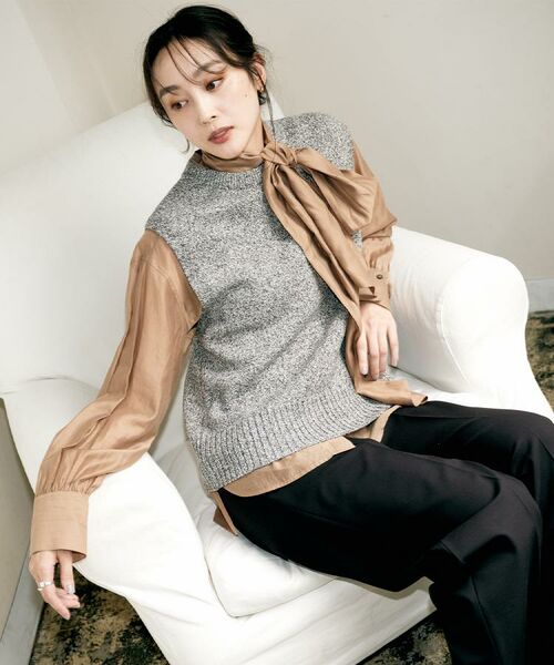 UNTITLED / アンタイトル ベスト | 【重ね着レイヤードに】杢調ニットベスト | 詳細12