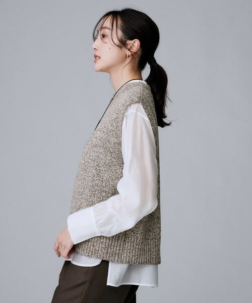 UNTITLED / アンタイトル ベスト | 【重ね着レイヤードに】杢調ニットベスト | 詳細13