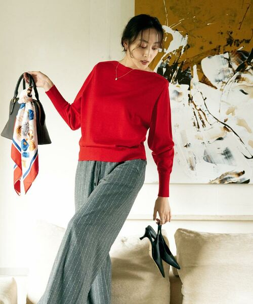 UNTITLED / アンタイトル ニット・セーター | 【アンサンブル可/薄手/オフィス】シルクウールカシミヤ ドルマンスリーブニット | 詳細25