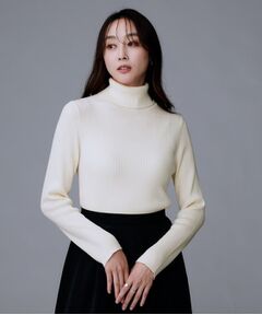 UNTITLED / アンタイトル ニット・セーター | 【洗える/アンサンブル可能/ウール100%】リブタートルネックウールニット