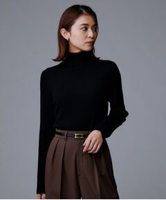 UNTITLED / アンタイトル ニット・セーター | 【洗える/アンサンブル可能/ウール100%】リブタートルネックウールニット