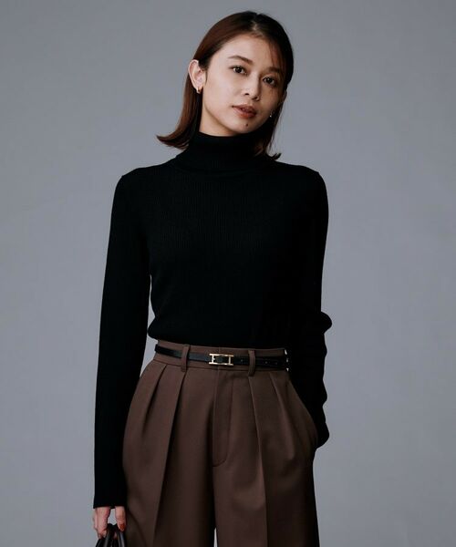 UNTITLED / アンタイトル ニット・セーター | 【洗える/アンサンブル可能/ウール100%】リブタートルネックウールニット | 詳細11