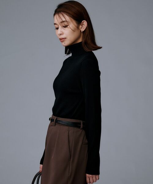 UNTITLED / アンタイトル ニット・セーター | 【洗える/アンサンブル可能/ウール100%】リブタートルネックウールニット | 詳細12