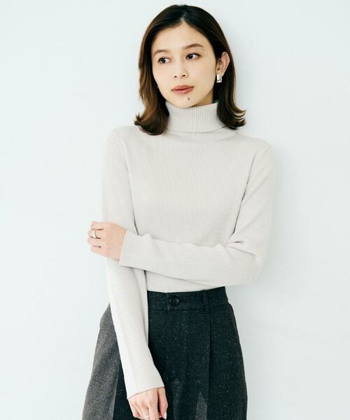 UNTITLED / アンタイトル ニット・セーター | 【洗える/アンサンブル可能/ウール100%】リブタートルネックウールニット | 詳細15