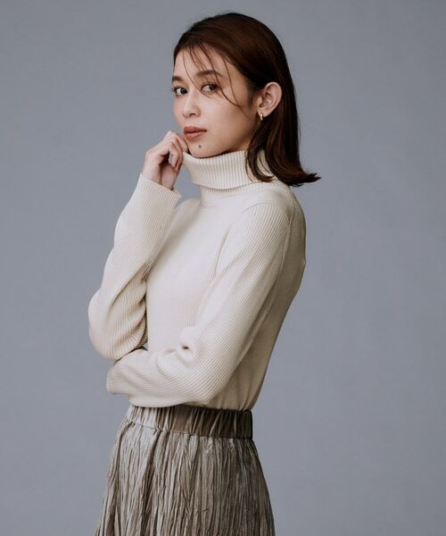 UNTITLED / アンタイトル ニット・セーター | 【洗える/アンサンブル可能/ウール100%】リブタートルネックウールニット | 詳細16