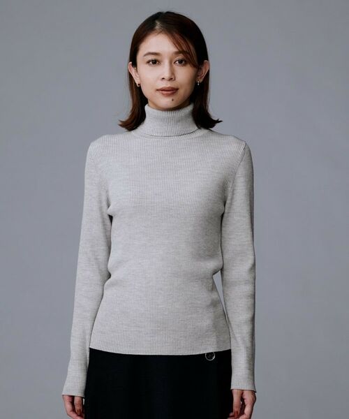 UNTITLED / アンタイトル ニット・セーター | 【洗える/アンサンブル可能/ウール100%】リブタートルネックウールニット | 詳細28