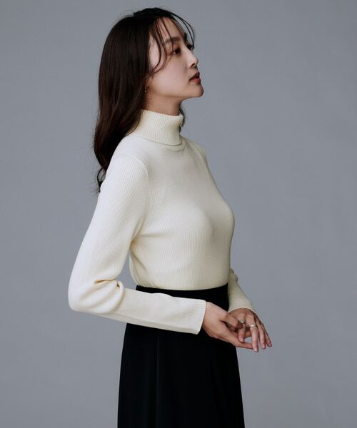 UNTITLED / アンタイトル ニット・セーター | 【洗える/アンサンブル可能/ウール100%】リブタートルネックウールニット | 詳細3