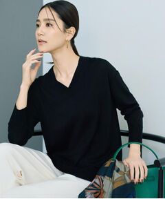 UNTITLED / アンタイトル ニット・セーター | 【洗える/薄手/ウール100%】Vネックロングウールニット