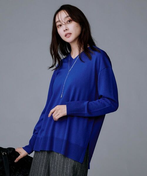 UNTITLED / アンタイトル ニット・セーター | 【洗える/薄手/ウール100%】Vネックロングウールニット | 詳細11