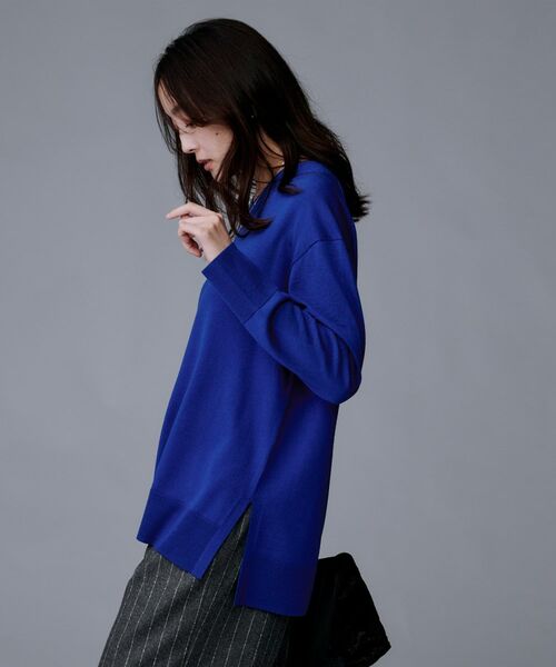 UNTITLED / アンタイトル ニット・セーター | 【洗える/薄手/ウール100%】Vネックロングウールニット | 詳細12