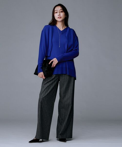 UNTITLED / アンタイトル ニット・セーター | 【洗える/薄手/ウール100%】Vネックロングウールニット | 詳細13