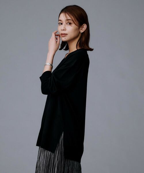 UNTITLED / アンタイトル ニット・セーター | 【洗える/薄手/ウール100%】Vネックロングウールニット | 詳細7