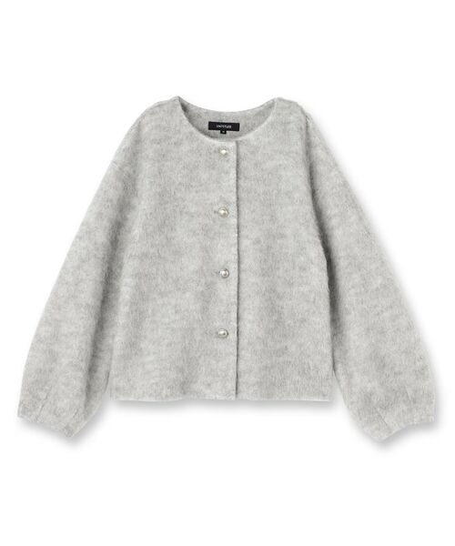UNTITLED / アンタイトル カーディガン・ボレロ | 【ジャケット風/メタルボタン】アルパカ混シャギーカーディガン | 詳細1
