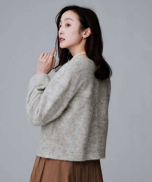 UNTITLED / アンタイトル カーディガン・ボレロ | 【ジャケット風/メタルボタン】アルパカ混シャギーカーディガン | 詳細10