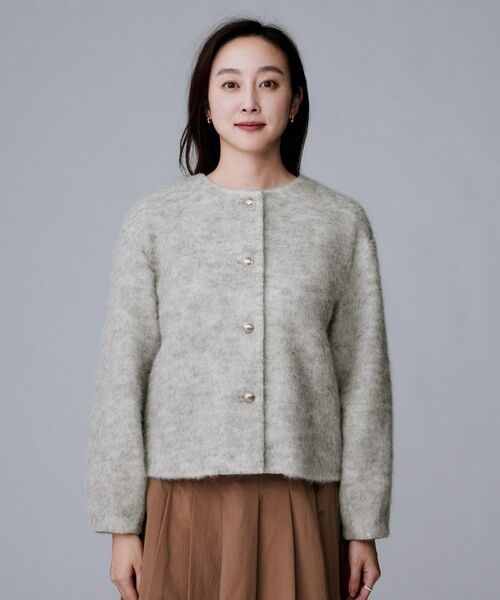 UNTITLED / アンタイトル カーディガン・ボレロ | 【ジャケット風/メタルボタン】アルパカ混シャギーカーディガン | 詳細14