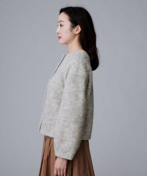 UNTITLED / アンタイトル カーディガン・ボレロ | 【ジャケット風/メタルボタン】アルパカ混シャギーカーディガン | 詳細15
