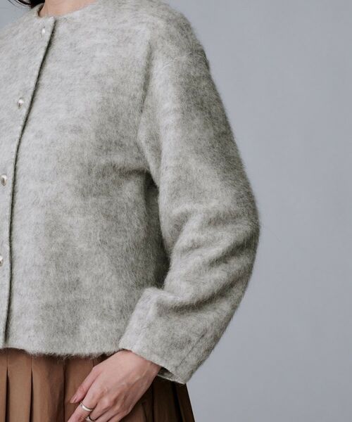 UNTITLED / アンタイトル カーディガン・ボレロ | 【ジャケット風/メタルボタン】アルパカ混シャギーカーディガン | 詳細18