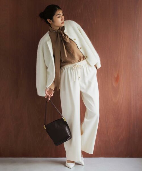 UNTITLED / アンタイトル カーディガン・ボレロ | 【ジャケット風/メタルボタン】アルパカ混シャギーカーディガン | 詳細3