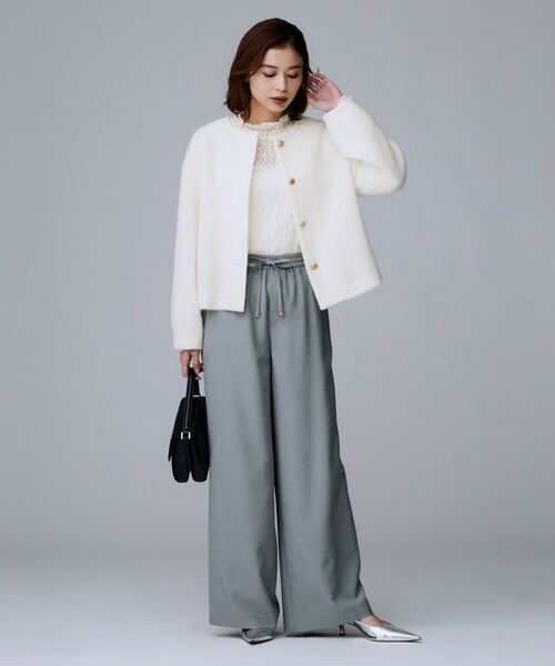 UNTITLED / アンタイトル カーディガン・ボレロ | 【ジャケット風/メタルボタン】アルパカ混シャギーカーディガン | 詳細6
