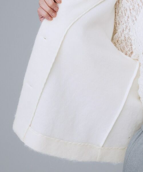 UNTITLED / アンタイトル カーディガン・ボレロ | 【ジャケット風/メタルボタン】アルパカ混シャギーカーディガン | 詳細7