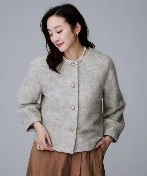 UNTITLED / アンタイトル カーディガン・ボレロ | 【ジャケット風/メタルボタン】アルパカ混シャギーカーディガン | 詳細9